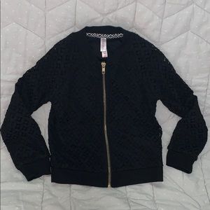 Girls lace bomber jacket